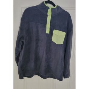 Angels Forever Young 1/4 Snap Fleece Pull-Over Soft Fleece Sz1X Color Ombre Blue